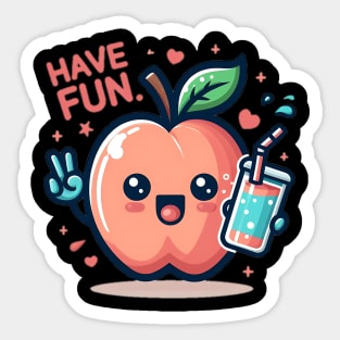 peach fuzz have fun Sticker